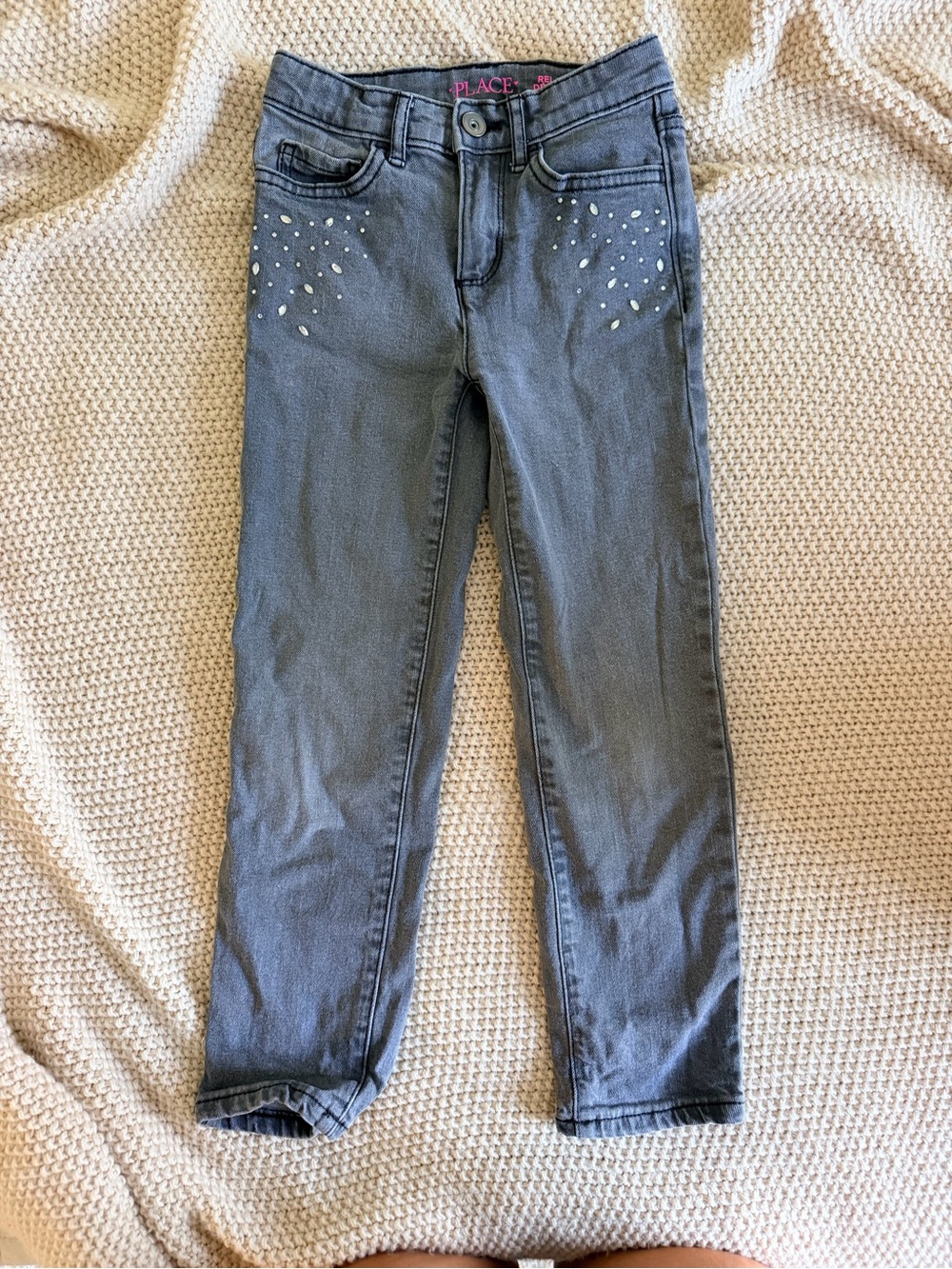 The Children’s Place Sparkle-Studded Skinny Jeans — Girls 6 ✨🩶